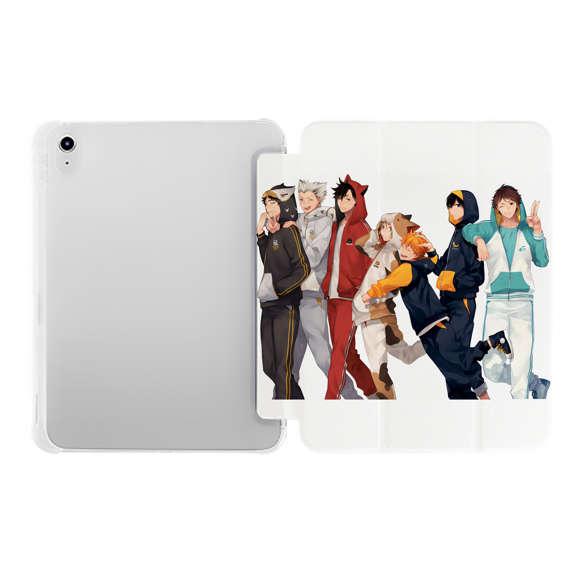 （画像用） ハイキュー!! Haikyu!! IPad ケース ペン収納付き 三つ折りスタンド PUレザー×シリコン 対応機種9.5/10.5/10.9インチ